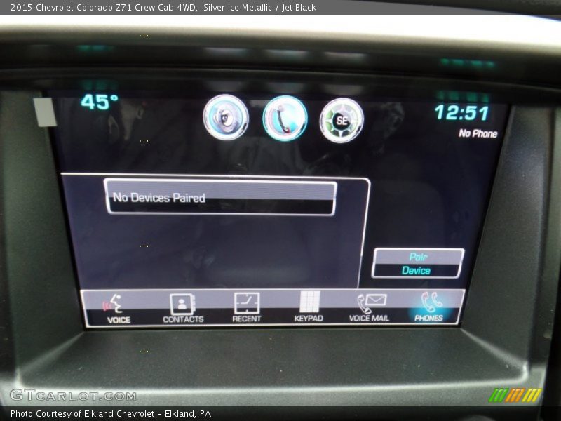 Silver Ice Metallic / Jet Black 2015 Chevrolet Colorado Z71 Crew Cab 4WD