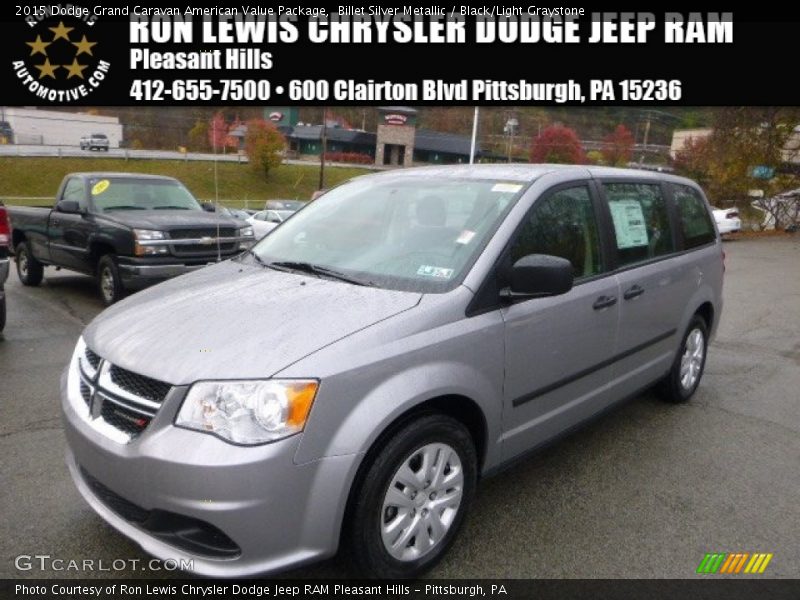 Billet Silver Metallic / Black/Light Graystone 2015 Dodge Grand Caravan American Value Package