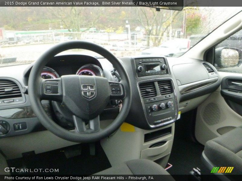 Billet Silver Metallic / Black/Light Graystone 2015 Dodge Grand Caravan American Value Package