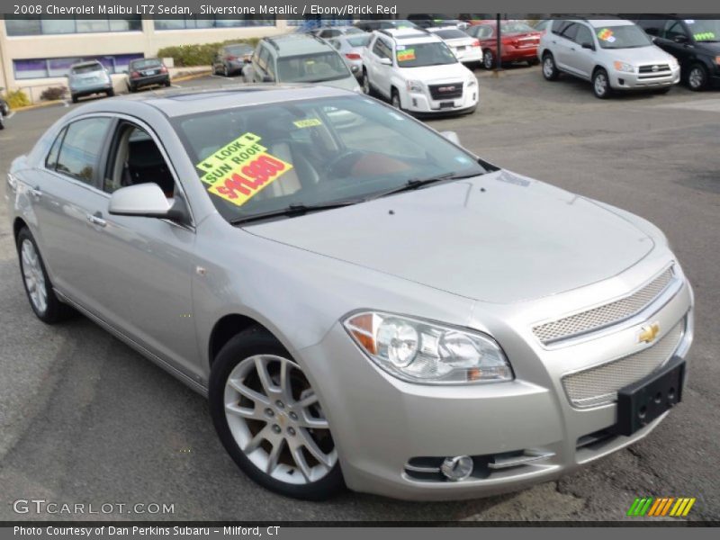 Silverstone Metallic / Ebony/Brick Red 2008 Chevrolet Malibu LTZ Sedan
