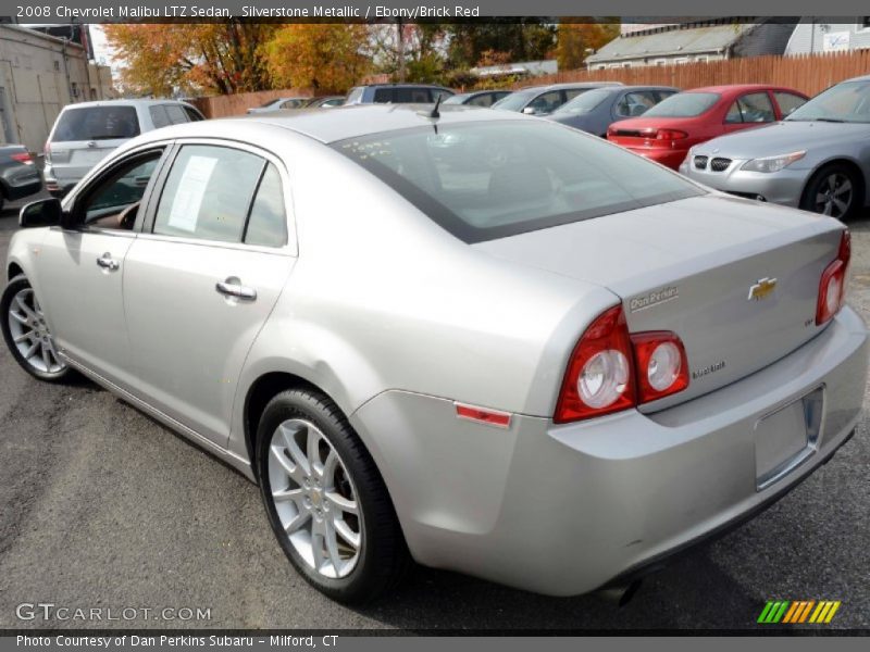 Silverstone Metallic / Ebony/Brick Red 2008 Chevrolet Malibu LTZ Sedan