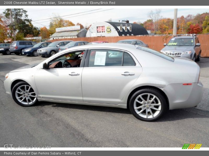 Silverstone Metallic / Ebony/Brick Red 2008 Chevrolet Malibu LTZ Sedan
