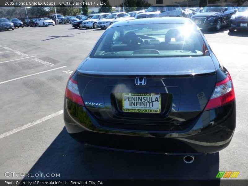 Crystal Black Pearl / Black 2009 Honda Civic EX Coupe