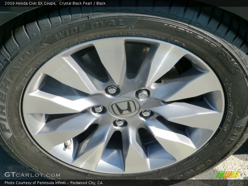 Crystal Black Pearl / Black 2009 Honda Civic EX Coupe