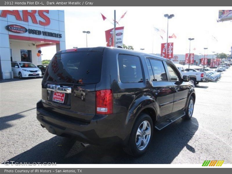 Dark Amber Metallic / Gray 2012 Honda Pilot EX-L