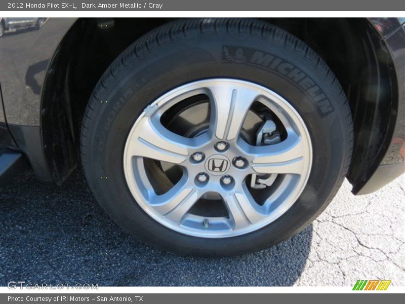 Dark Amber Metallic / Gray 2012 Honda Pilot EX-L
