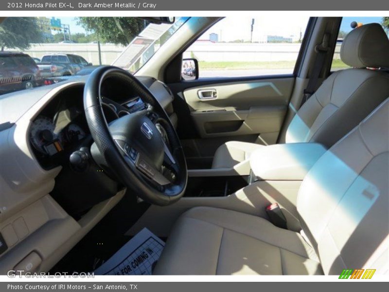 Dark Amber Metallic / Gray 2012 Honda Pilot EX-L