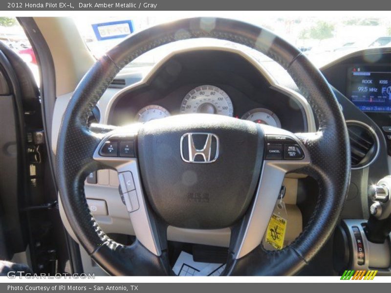 Dark Amber Metallic / Gray 2012 Honda Pilot EX-L