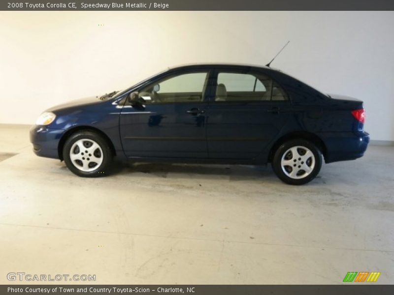 Speedway Blue Metallic / Beige 2008 Toyota Corolla CE