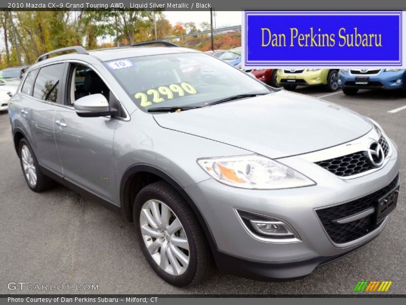 Liquid Silver Metallic / Black 2010 Mazda CX-9 Grand Touring AWD