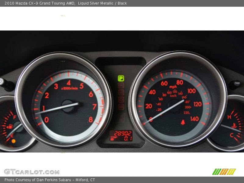 Liquid Silver Metallic / Black 2010 Mazda CX-9 Grand Touring AWD