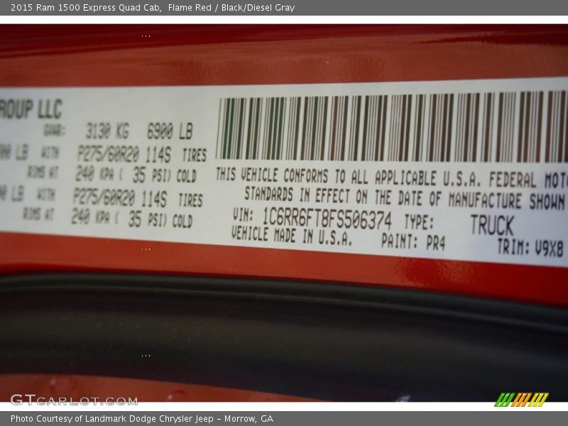2015 1500 Express Quad Cab Flame Red Color Code PR4