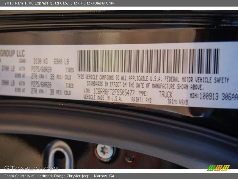 Black / Black/Diesel Gray 2015 Ram 1500 Express Quad Cab