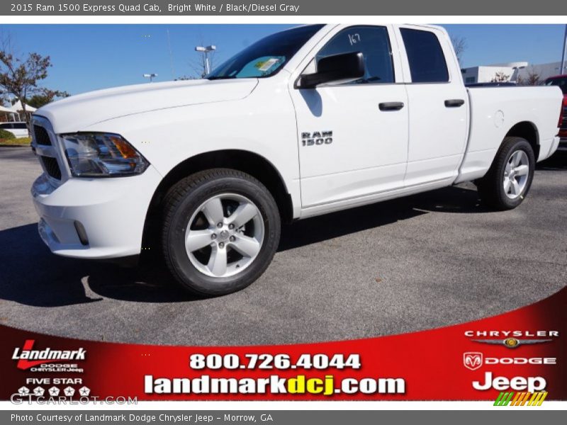 Bright White / Black/Diesel Gray 2015 Ram 1500 Express Quad Cab