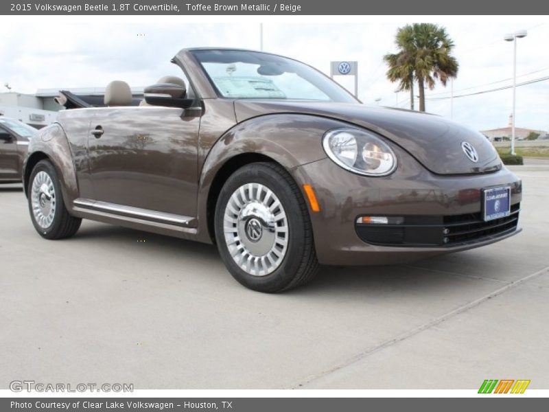 Toffee Brown Metallic / Beige 2015 Volkswagen Beetle 1.8T Convertible
