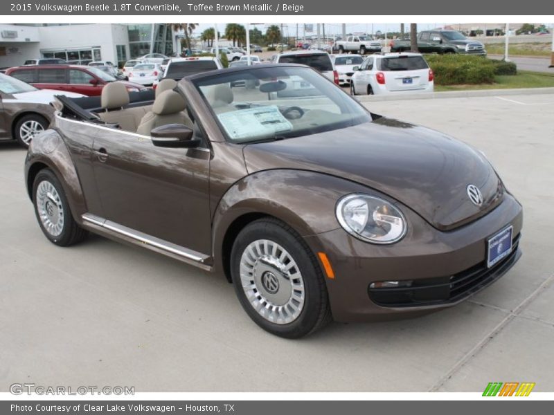 Toffee Brown Metallic / Beige 2015 Volkswagen Beetle 1.8T Convertible