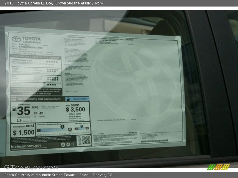 Brown Sugar Metallic / Ivory 2015 Toyota Corolla LE Eco