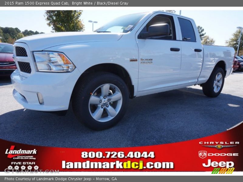 Bright White / Black/Diesel Gray 2015 Ram 1500 Express Quad Cab