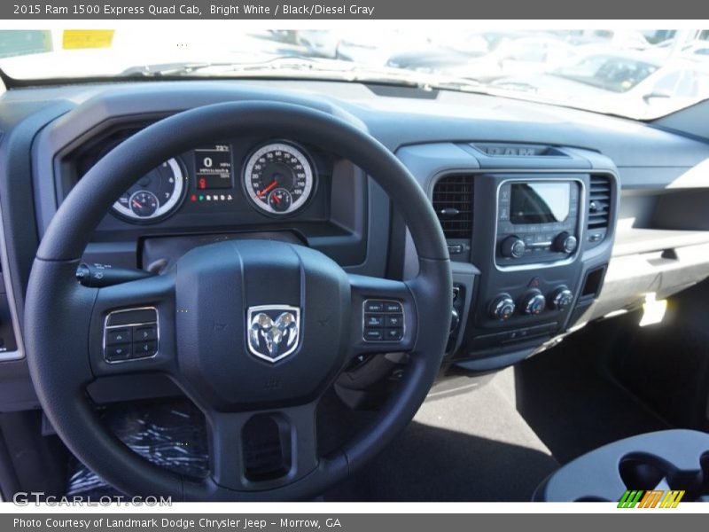 Bright White / Black/Diesel Gray 2015 Ram 1500 Express Quad Cab