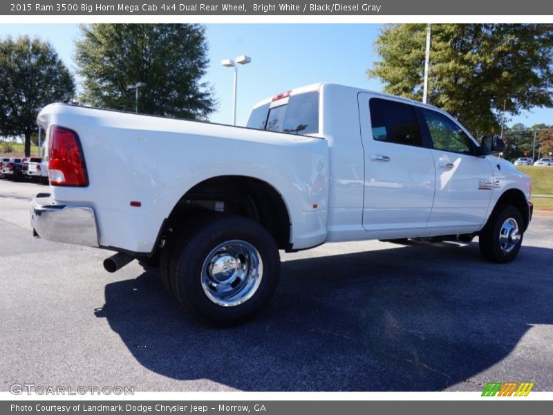 Bright White / Black/Diesel Gray 2015 Ram 3500 Big Horn Mega Cab 4x4 Dual Rear Wheel
