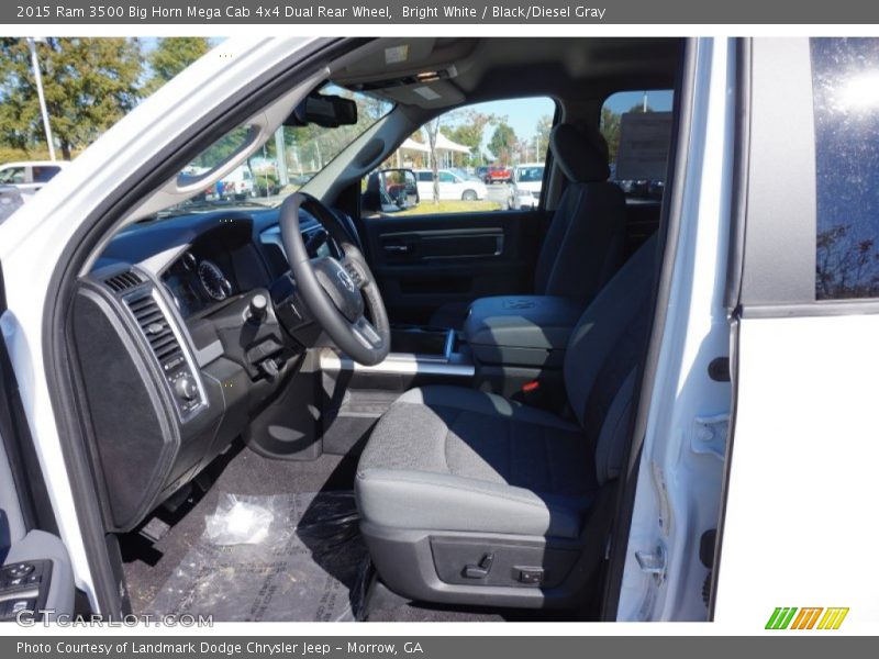 Bright White / Black/Diesel Gray 2015 Ram 3500 Big Horn Mega Cab 4x4 Dual Rear Wheel