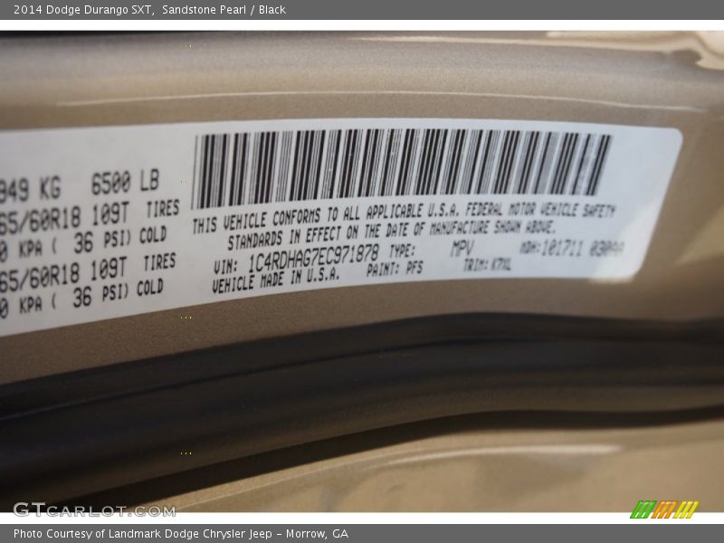 Sandstone Pearl / Black 2014 Dodge Durango SXT