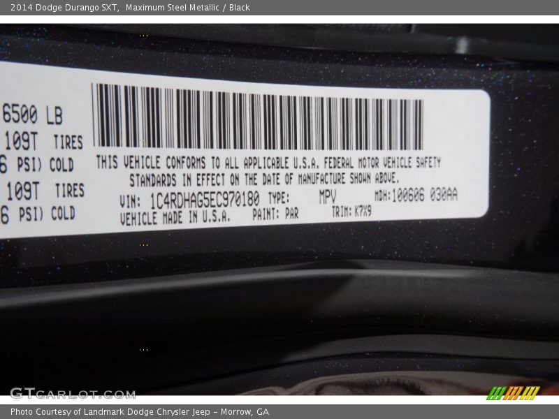 Maximum Steel Metallic / Black 2014 Dodge Durango SXT