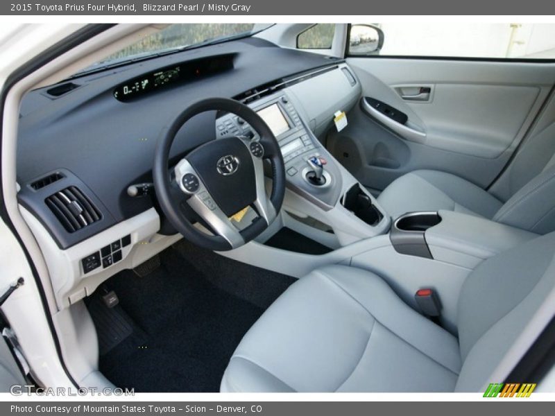 Blizzard Pearl / Misty Gray 2015 Toyota Prius Four Hybrid