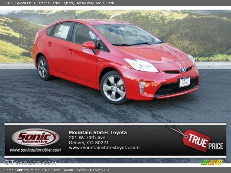 Absolutely Red / Black 2015 Toyota Prius Persona Series Hybrid