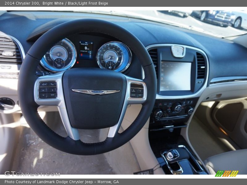 Bright White / Black/Light Frost Beige 2014 Chrysler 300