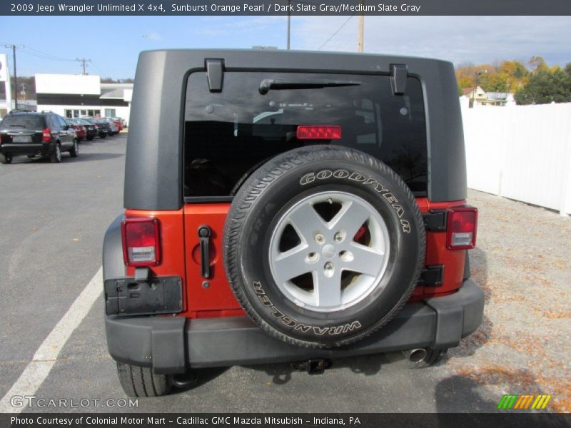 Sunburst Orange Pearl / Dark Slate Gray/Medium Slate Gray 2009 Jeep Wrangler Unlimited X 4x4