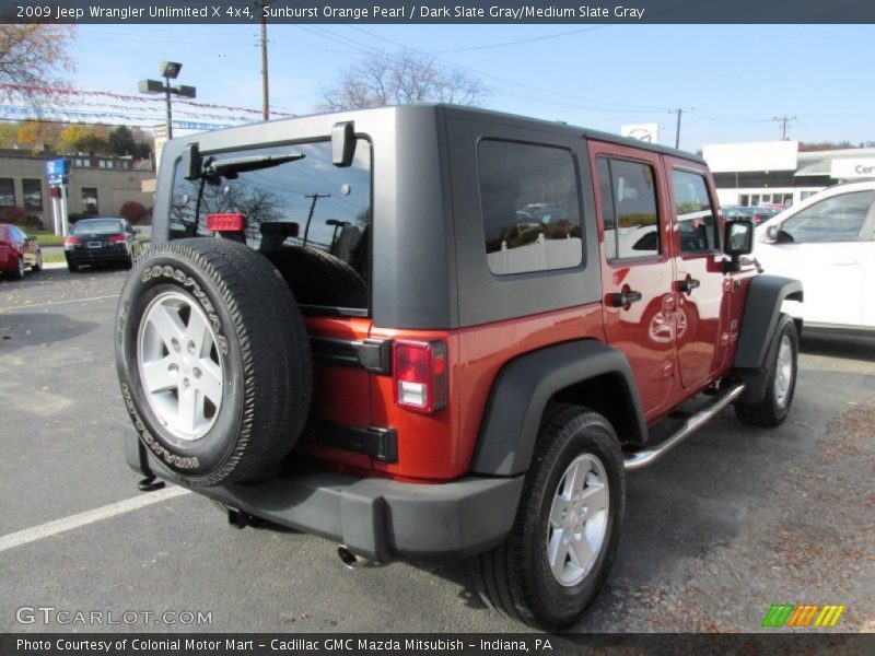 Sunburst Orange Pearl / Dark Slate Gray/Medium Slate Gray 2009 Jeep Wrangler Unlimited X 4x4