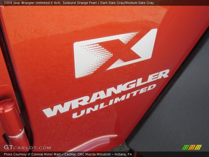 Sunburst Orange Pearl / Dark Slate Gray/Medium Slate Gray 2009 Jeep Wrangler Unlimited X 4x4