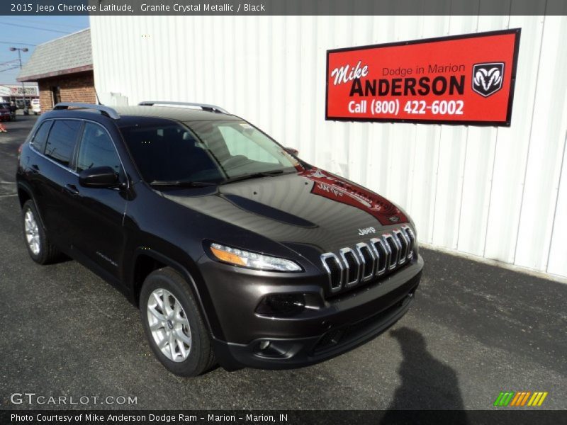 Granite Crystal Metallic / Black 2015 Jeep Cherokee Latitude