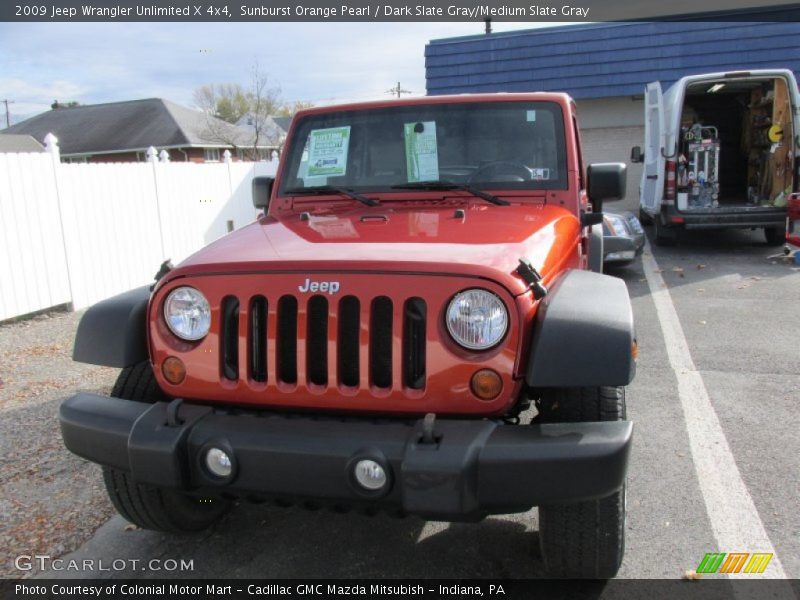 Sunburst Orange Pearl / Dark Slate Gray/Medium Slate Gray 2009 Jeep Wrangler Unlimited X 4x4