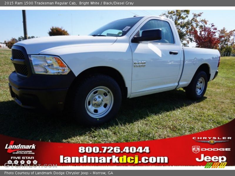 Bright White / Black/Diesel Gray 2015 Ram 1500 Tradesman Regular Cab