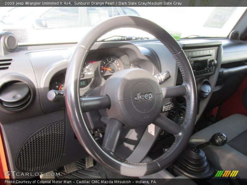Sunburst Orange Pearl / Dark Slate Gray/Medium Slate Gray 2009 Jeep Wrangler Unlimited X 4x4