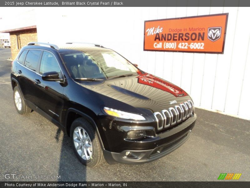 Brilliant Black Crystal Pearl / Black 2015 Jeep Cherokee Latitude