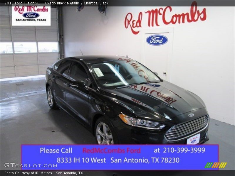 Tuxedo Black Metallic / Charcoal Black 2015 Ford Fusion SE