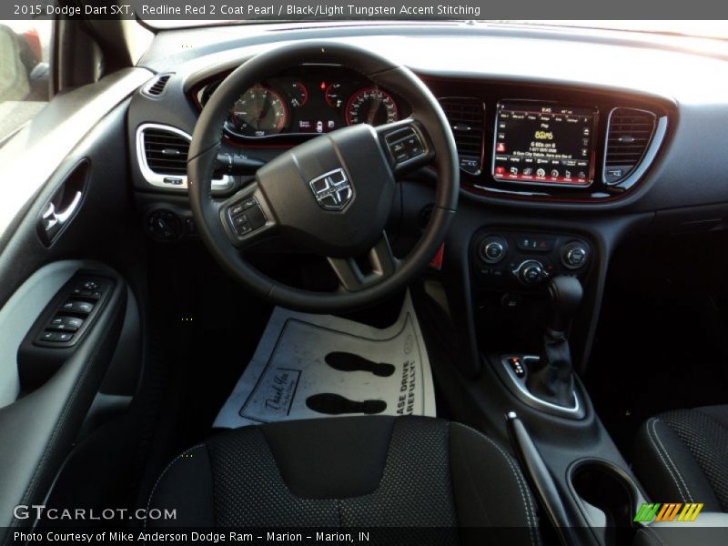 Redline Red 2 Coat Pearl / Black/Light Tungsten Accent Stitching 2015 Dodge Dart SXT