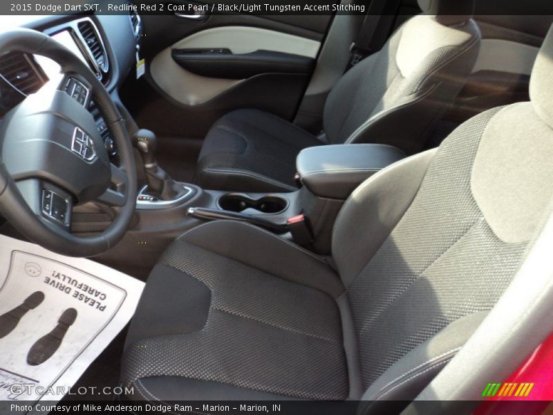 Redline Red 2 Coat Pearl / Black/Light Tungsten Accent Stitching 2015 Dodge Dart SXT
