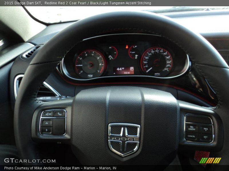 Redline Red 2 Coat Pearl / Black/Light Tungsten Accent Stitching 2015 Dodge Dart SXT