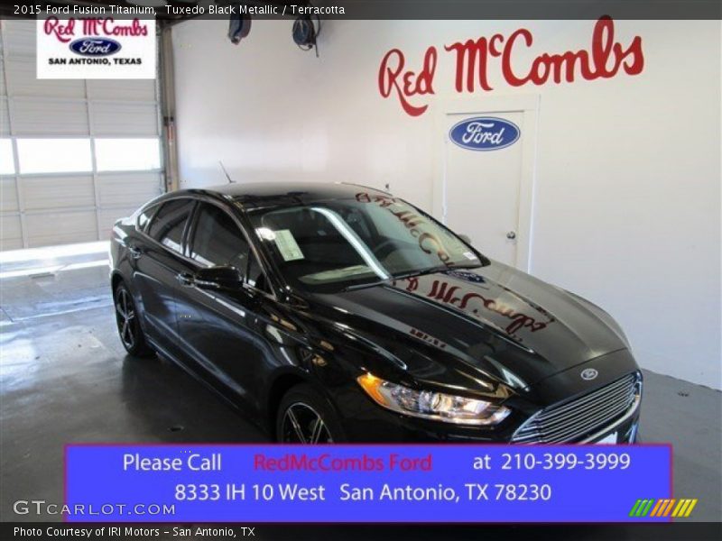 Tuxedo Black Metallic / Terracotta 2015 Ford Fusion Titanium