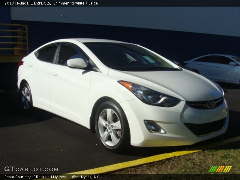 Shimmering White / Beige 2013 Hyundai Elantra GLS