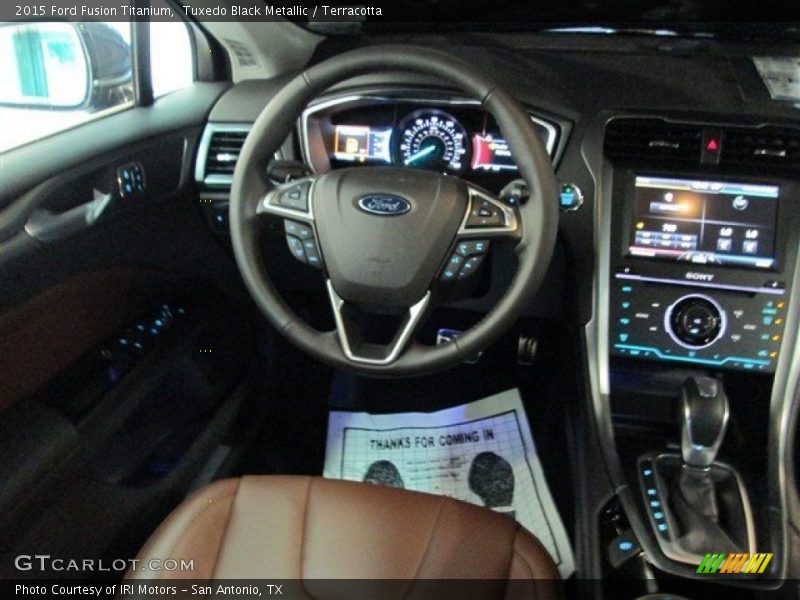 Tuxedo Black Metallic / Terracotta 2015 Ford Fusion Titanium