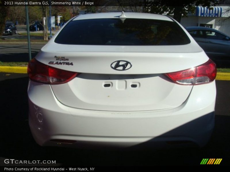 Shimmering White / Beige 2013 Hyundai Elantra GLS
