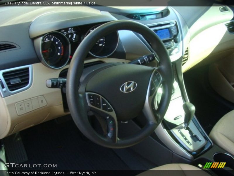 Shimmering White / Beige 2013 Hyundai Elantra GLS