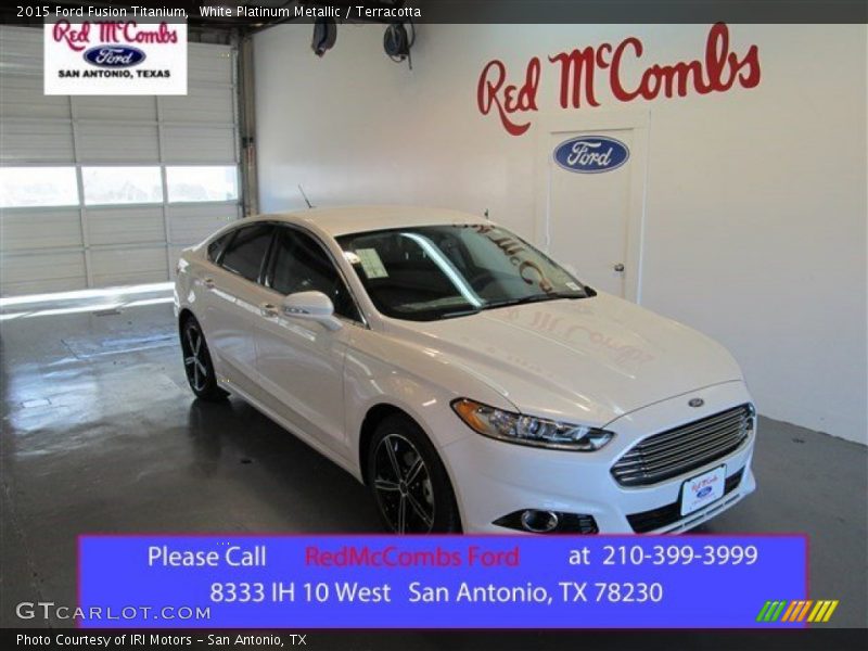 White Platinum Metallic / Terracotta 2015 Ford Fusion Titanium