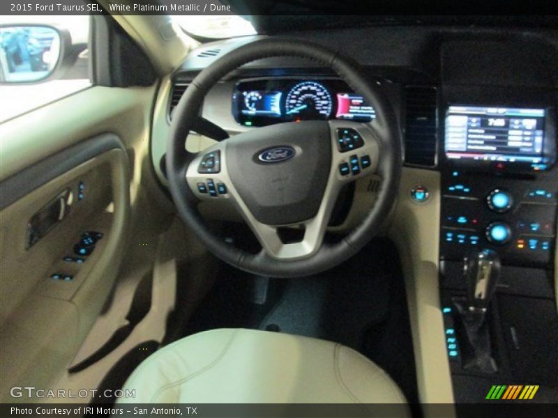 White Platinum Metallic / Dune 2015 Ford Taurus SEL