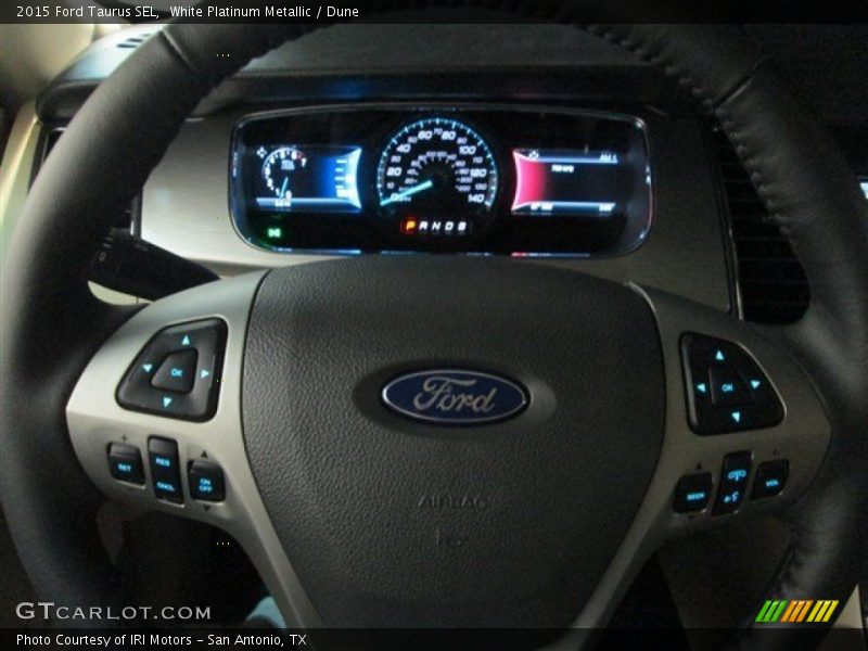 White Platinum Metallic / Dune 2015 Ford Taurus SEL